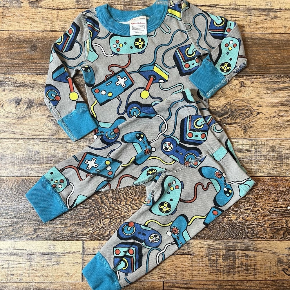 Hanna Andersson Organic Cotton Pajamas Unisex Baby 6-12m‎ Gamer Controllers